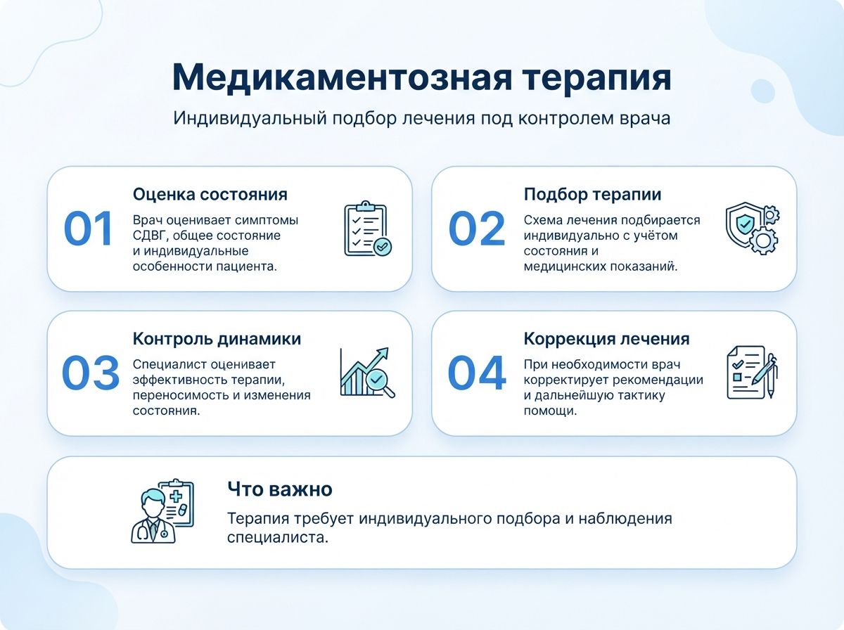 Лечение СДВГ в Симе у детей и взрослыхинфографика